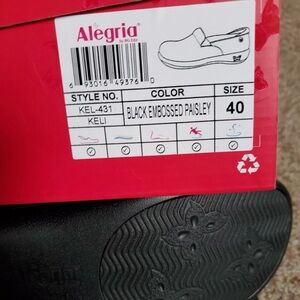 Alegria Black Embossed Leather Shoes